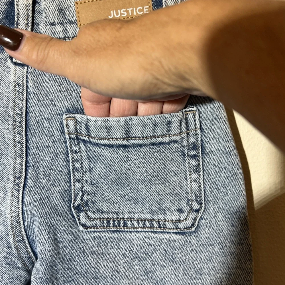 The Powerpuff Girls Justice Jeans Girls Sz 7 Easy Fit Acid Wash Mom Cargo‎ EUC
